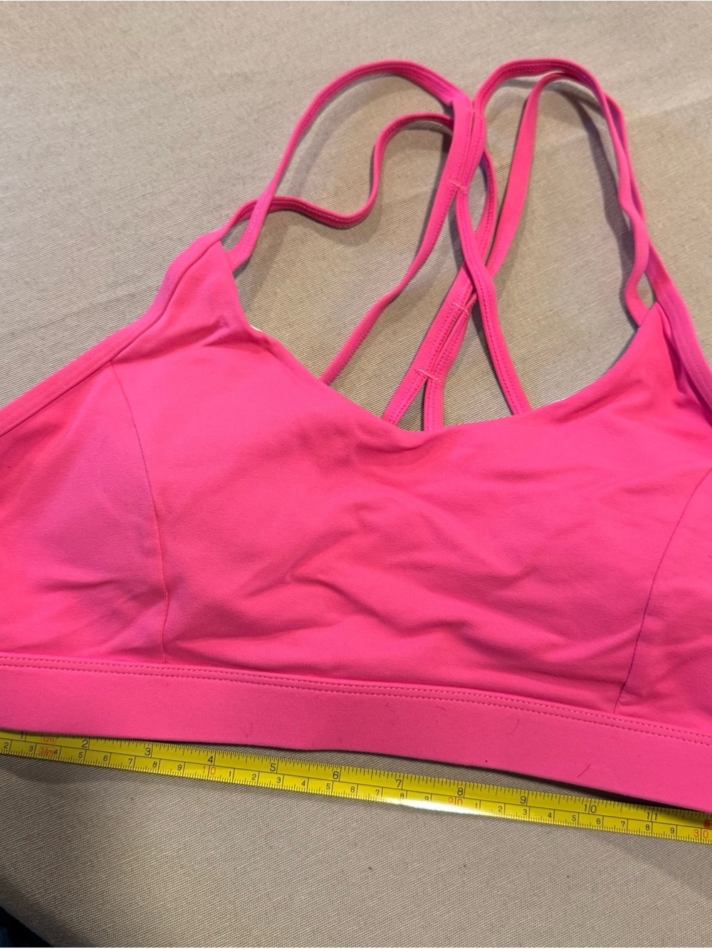 Women's Strappy Hot Pink Sports Bra - Light Support